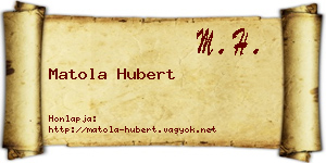 Matola Hubert névjegykártya